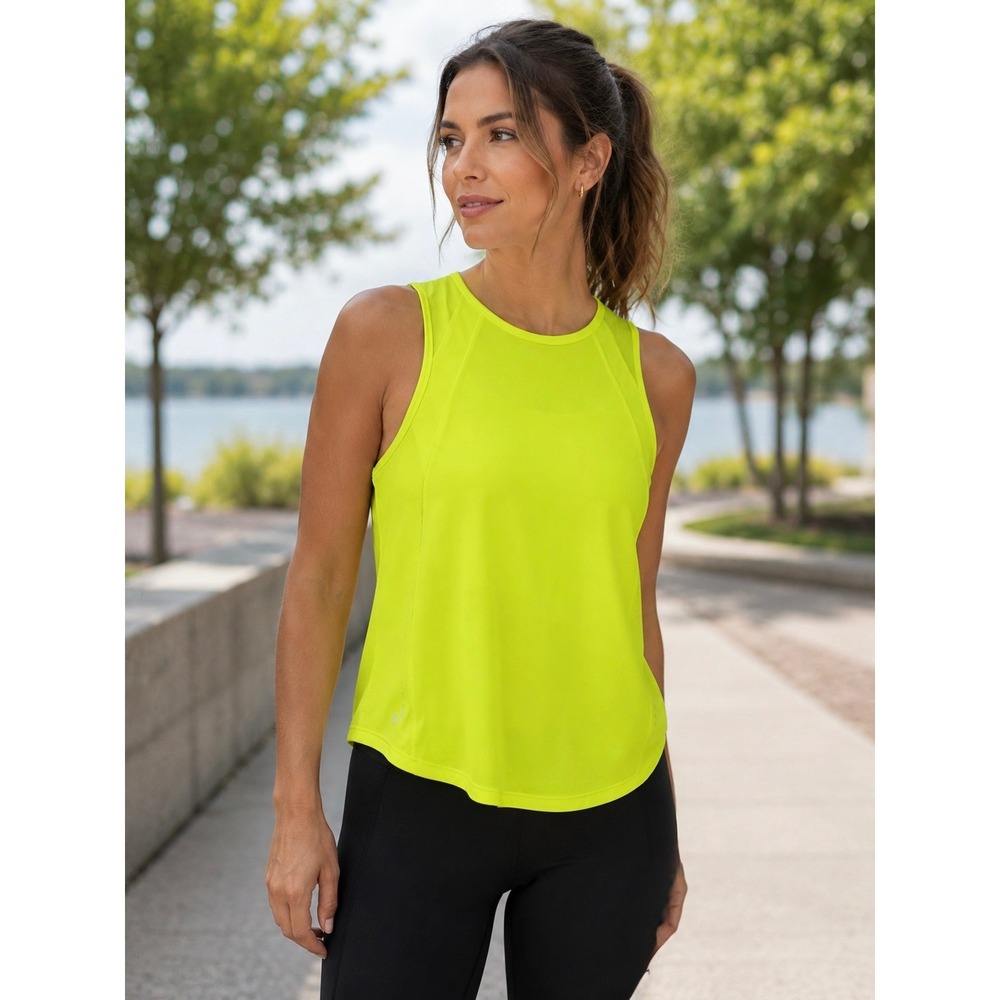 Lululemon Sculpt Tank Top Size 4 Electric Lemon Neon Yellow Mesh Back
